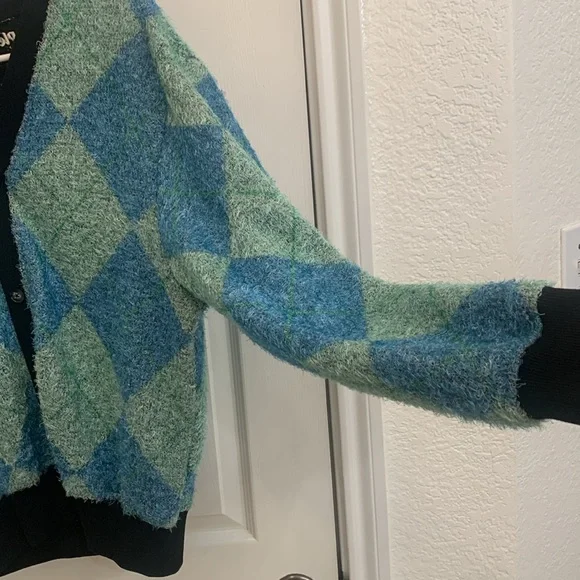Pleasures Rev Cardigan aqua men’s medium - Picture 4 of 6
